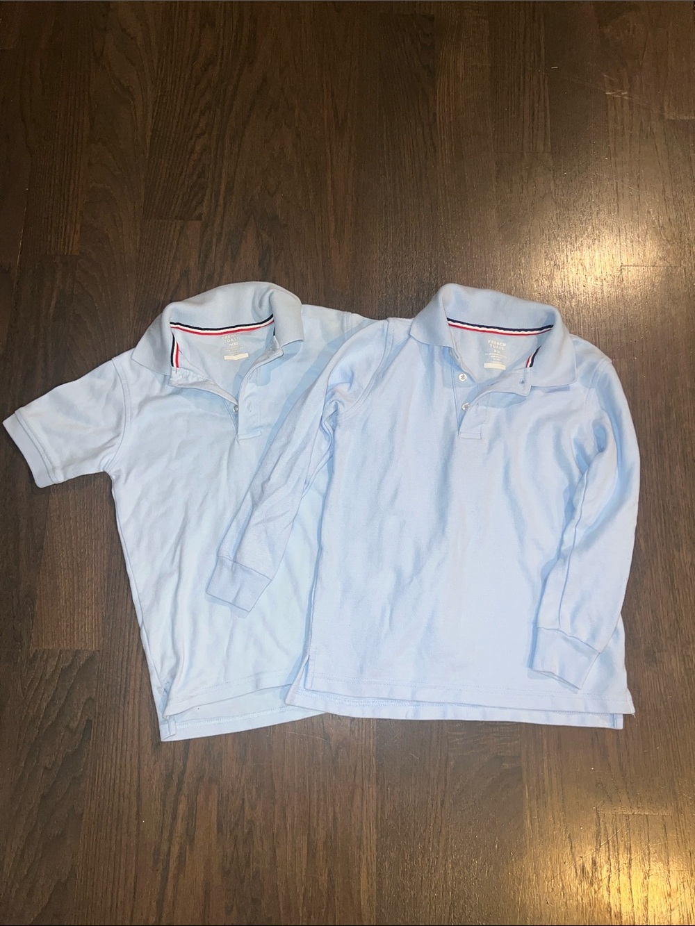 French Toast Light Blue Long Sleeve and Short Sleeve Polo Shirt Size 8